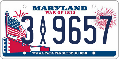 MD license plate 3AX9657