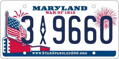 MD license plate 3AX9660