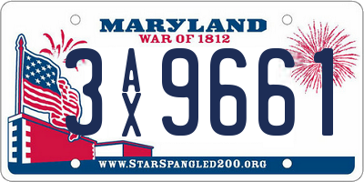 MD license plate 3AX9661