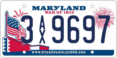 MD license plate 3AX9697