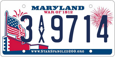 MD license plate 3AX9714