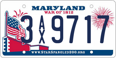 MD license plate 3AX9717