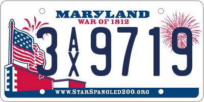MD license plate 3AX9719