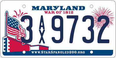 MD license plate 3AX9732