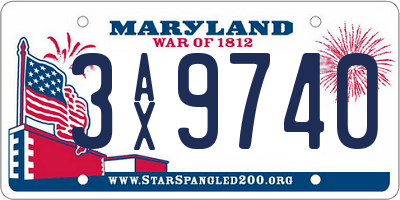 MD license plate 3AX9740