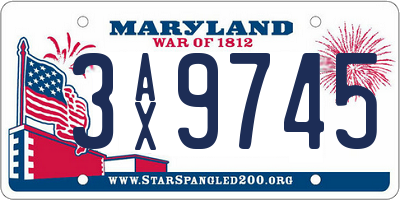MD license plate 3AX9745