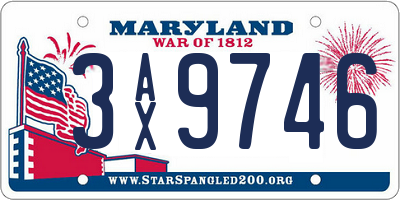 MD license plate 3AX9746