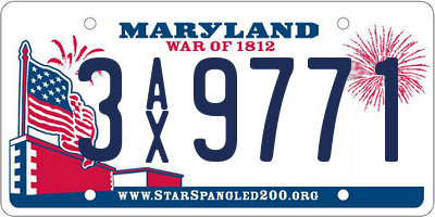 MD license plate 3AX9771