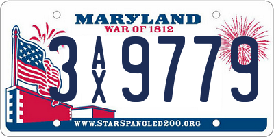 MD license plate 3AX9779
