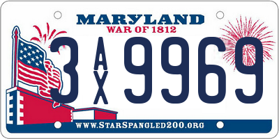 MD license plate 3AX9969