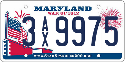 MD license plate 3AX9975