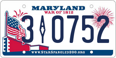 MD license plate 3AY0752