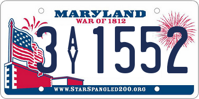 MD license plate 3AY1552