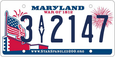 MD license plate 3AY2147