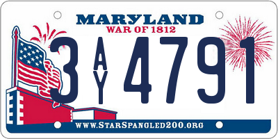 MD license plate 3AY4791
