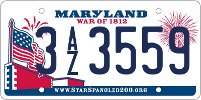 MD license plate 3AZ3559