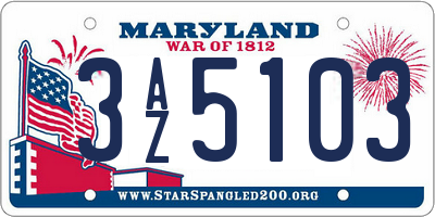 MD license plate 3AZ5103