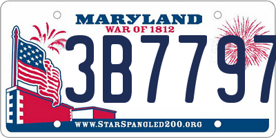 MD license plate 3B77976