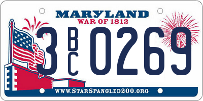 MD license plate 3BC0269