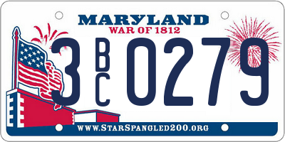 MD license plate 3BC0279