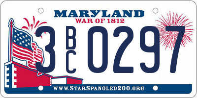 MD license plate 3BC0297