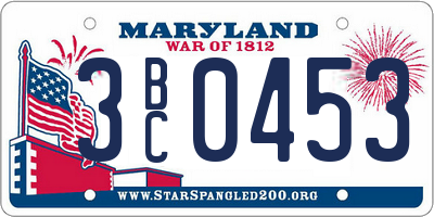 MD license plate 3BC0453