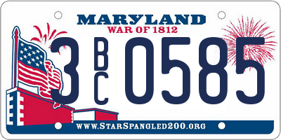MD license plate 3BC0585