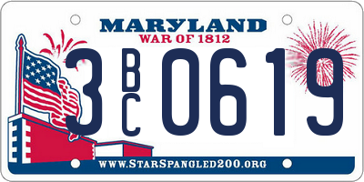 MD license plate 3BC0619