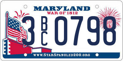 MD license plate 3BC0798