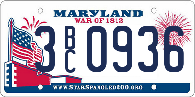 MD license plate 3BC0936