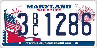 MD license plate 3BC1286