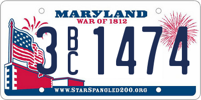 MD license plate 3BC1474