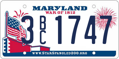 MD license plate 3BC1747