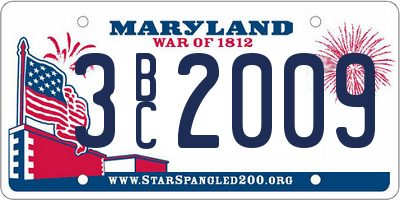 MD license plate 3BC2009