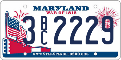 MD license plate 3BC2229
