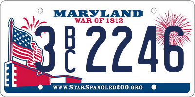 MD license plate 3BC2246
