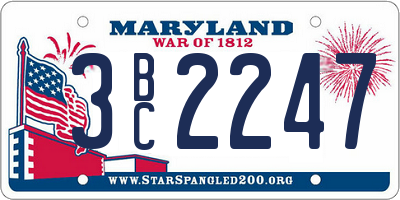 MD license plate 3BC2247