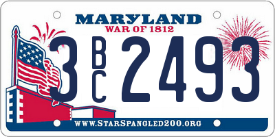 MD license plate 3BC2493