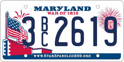 MD license plate 3BC2619