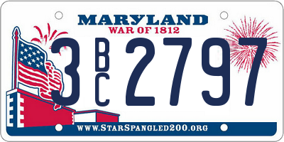 MD license plate 3BC2797