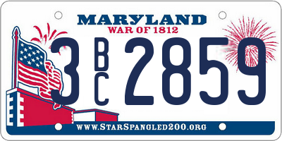 MD license plate 3BC2859