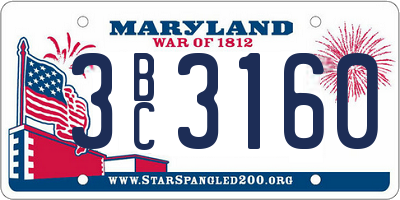 MD license plate 3BC3160