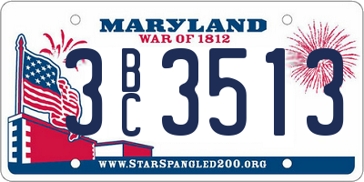 MD license plate 3BC3513