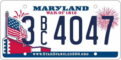 MD license plate 3BC4047