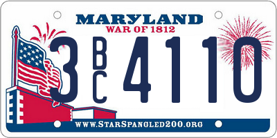 MD license plate 3BC4110