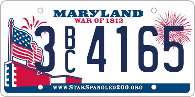 MD license plate 3BC4165