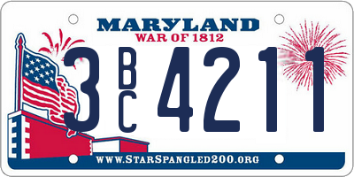 MD license plate 3BC4211