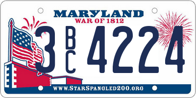 MD license plate 3BC4224