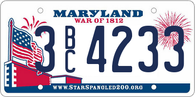 MD license plate 3BC4233