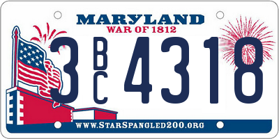 MD license plate 3BC4318